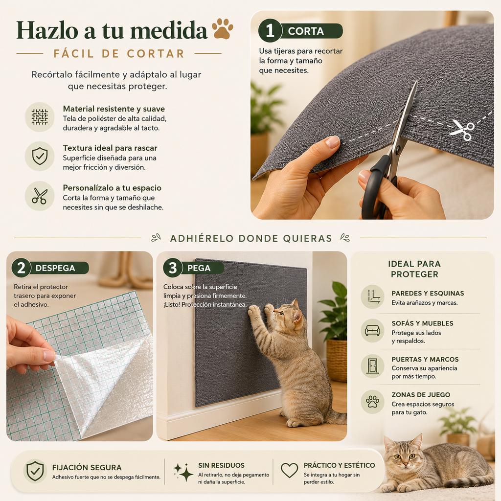 Rascador Adhesivo Premium para Gatos