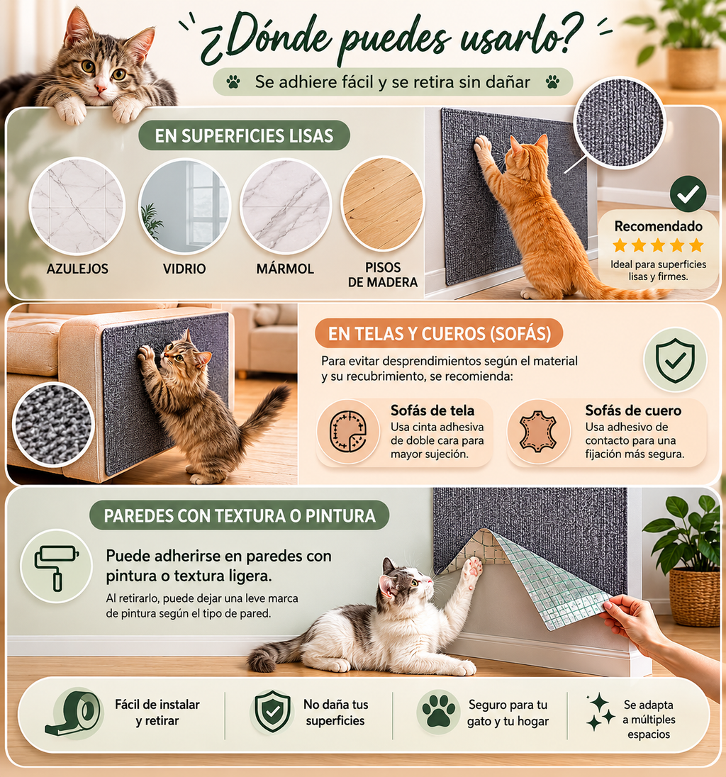 Rascador Adhesivo Premium para Gatos