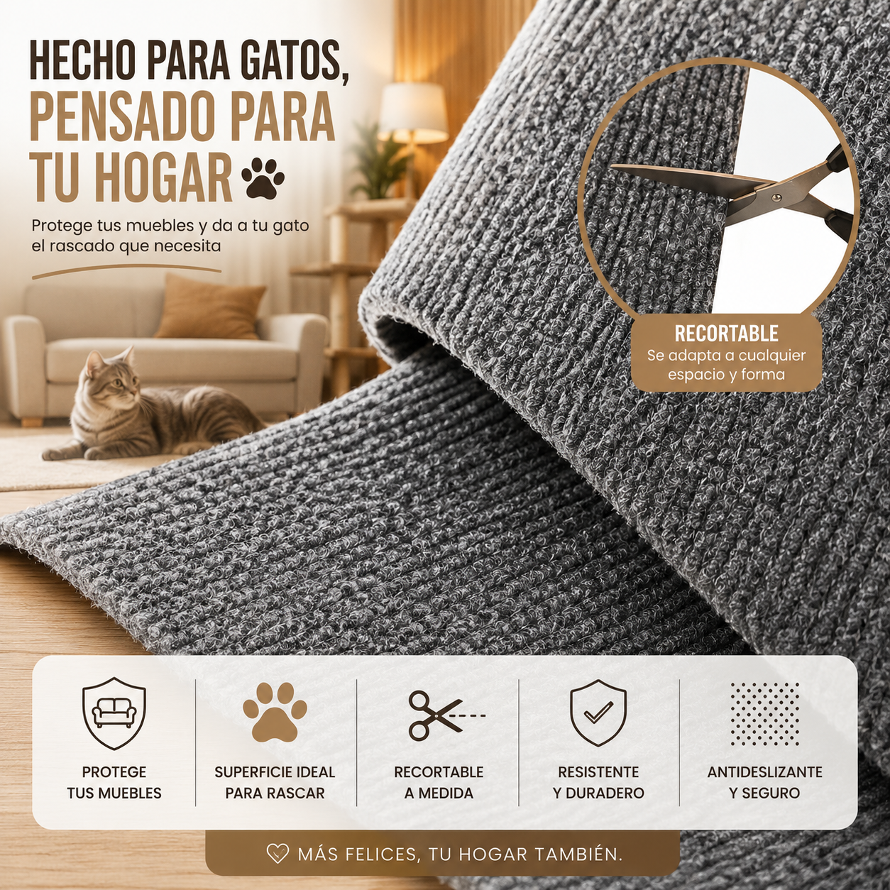 Rascador Adhesivo Premium para Gatos