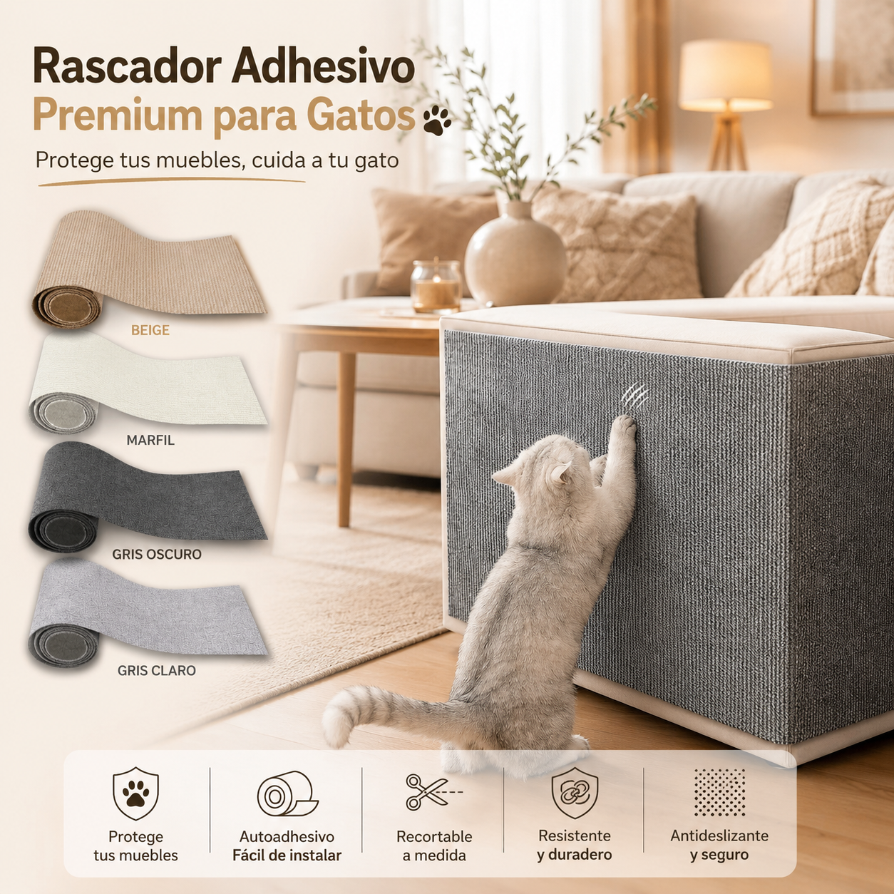 Rascador Adhesivo Premium para Gatos