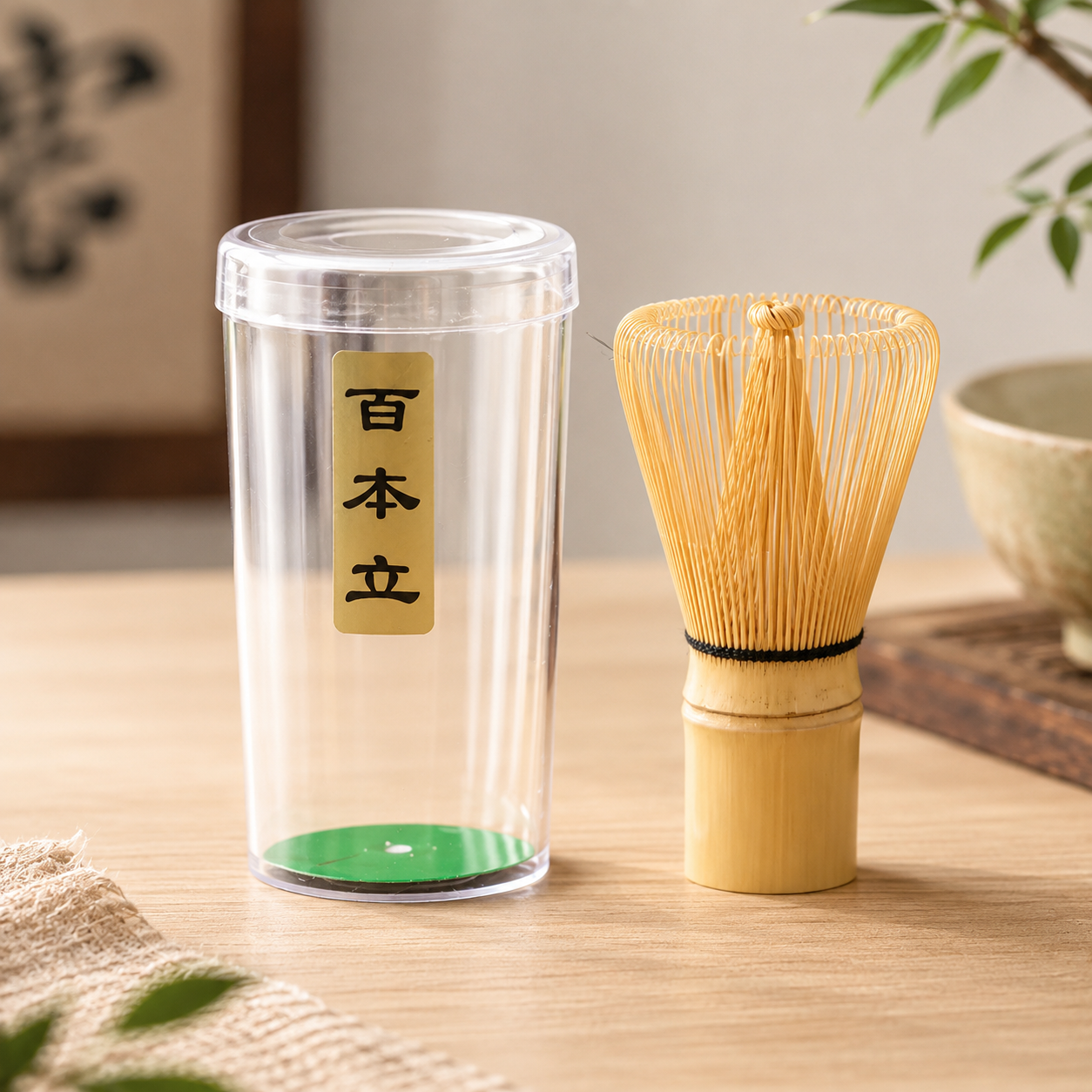 🍵 Chasen Japonés – Batidor de Bambú para Matcha con Estuche