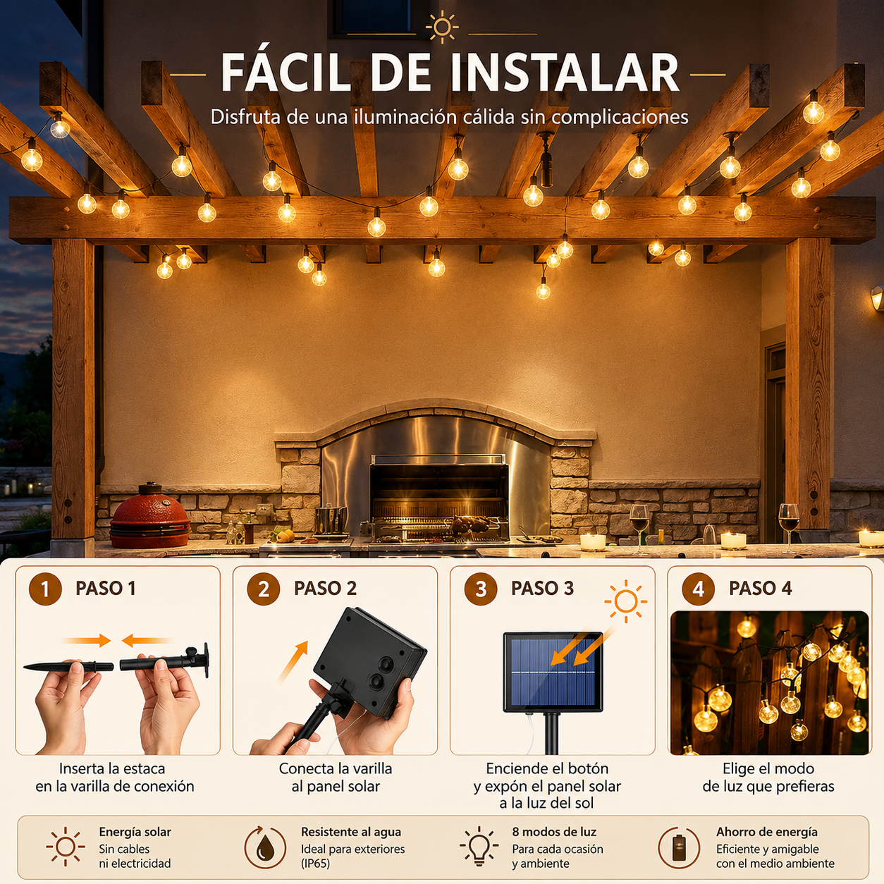 Guirnalda Solar Luz Costera
