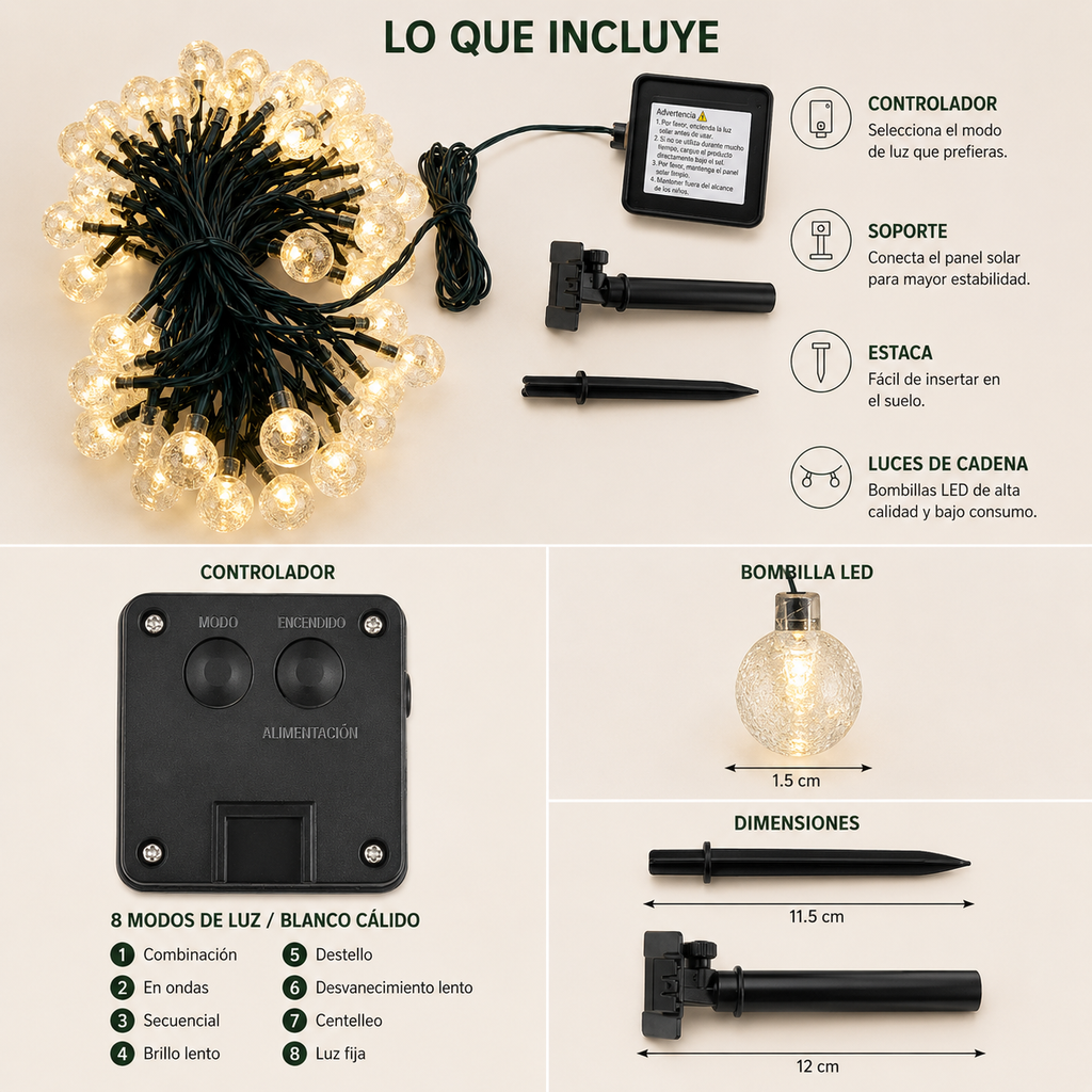 Guirnalda Solar Luz Costera