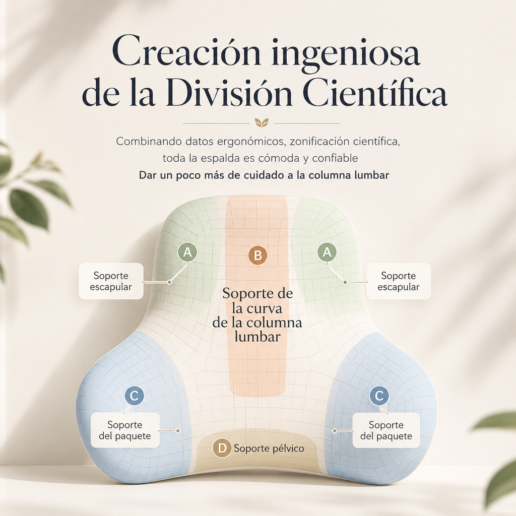 Cojín Lumbar Ergonómico Memory Foam para Confort y Bienestar Diario