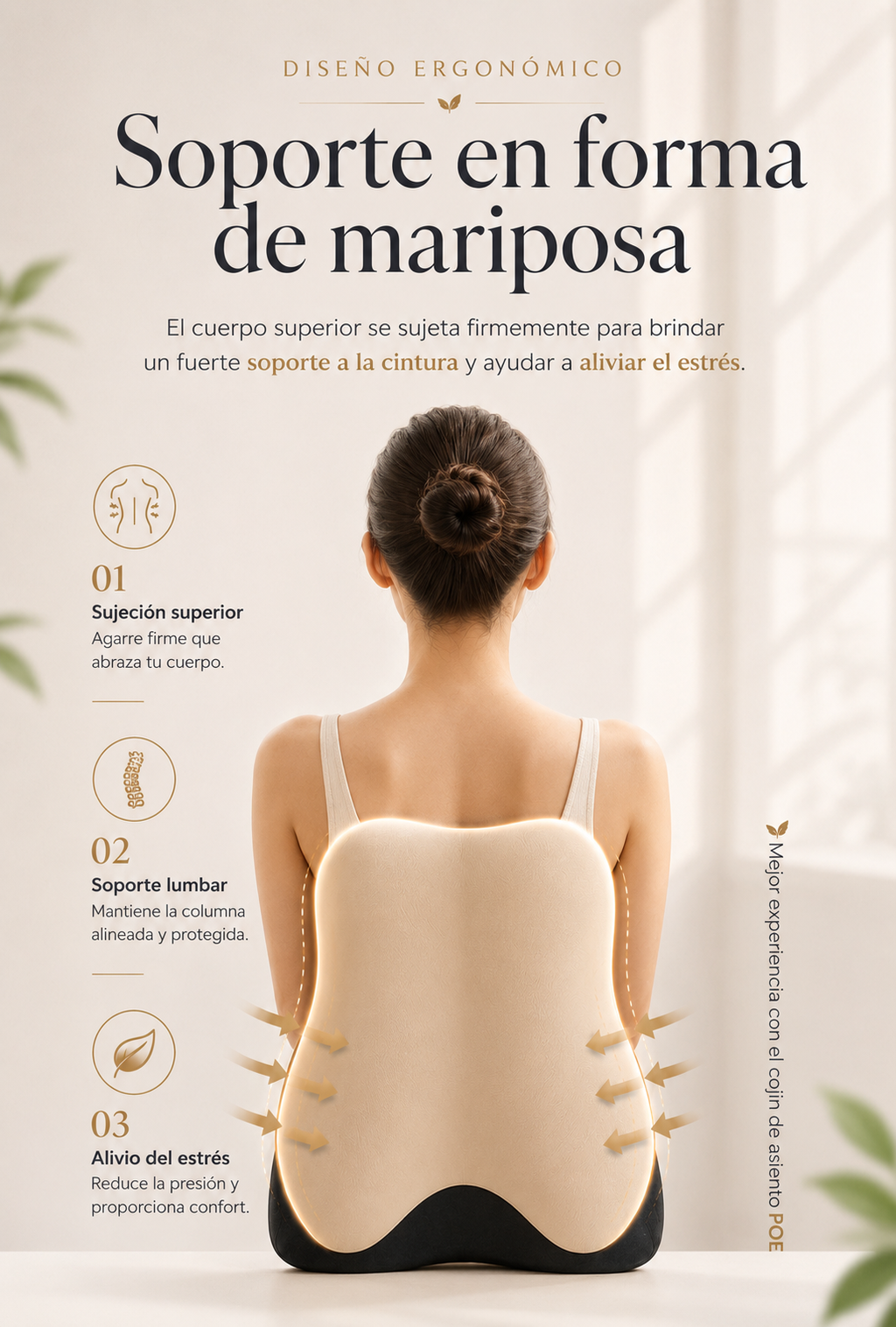 Cojín Lumbar Ergonómico Memory Foam para Confort y Bienestar Diario