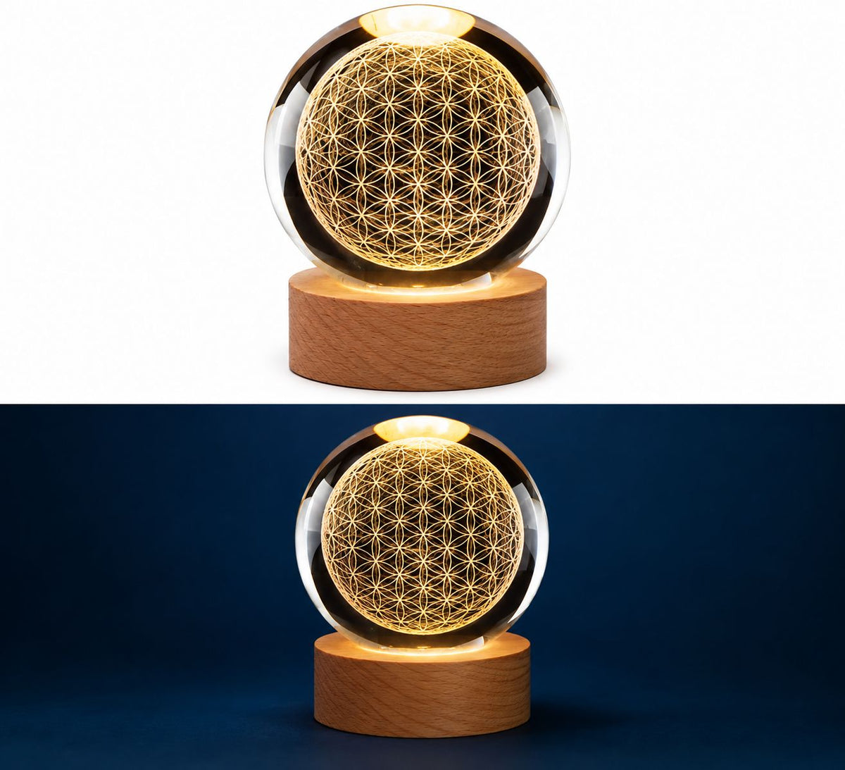 Lámpara Esfera Cristal 3D