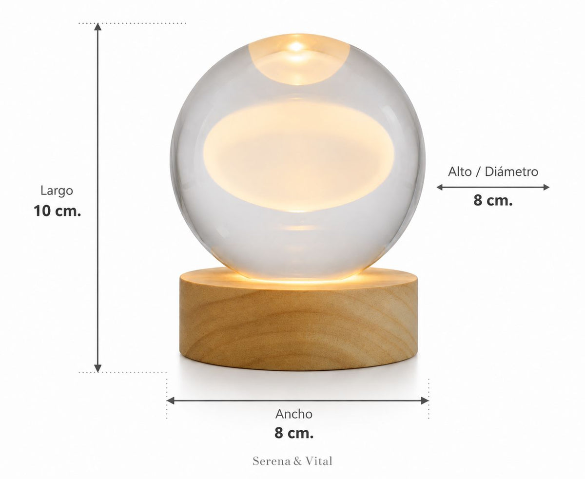 Lámpara Esfera Cristal 3D
